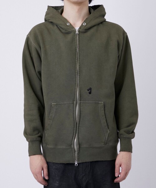 JieDa（ジエダ） パーカー 「別注」 PIGMENT J LOGO ZIP UP HOODIE