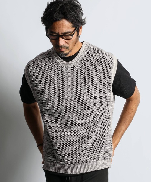 The DUFFER of ST.GEORGE セーター ニット MESH KNIT VEST