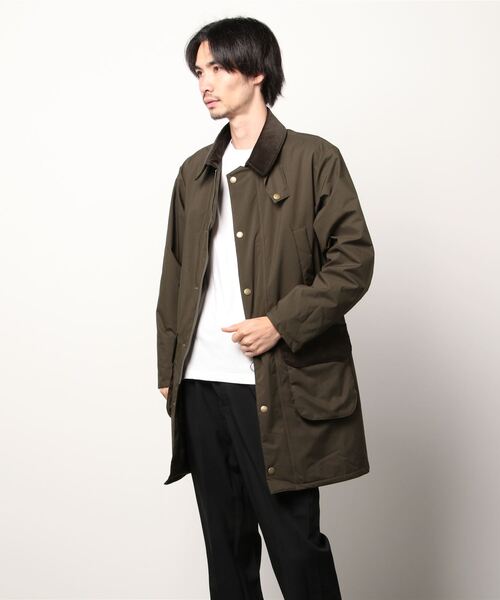 レザージュコート ジュノア JUNOAH PUレザーベルトスタンドカラーコート （ブラック