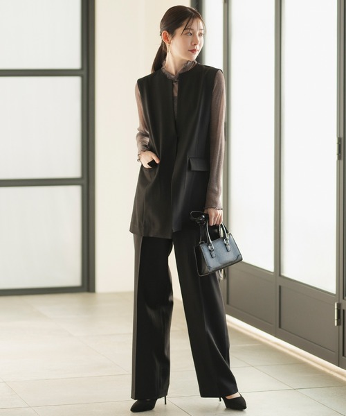セットアップ 「2025新作」「洗える/オフィスカジュアルスーツ」パール