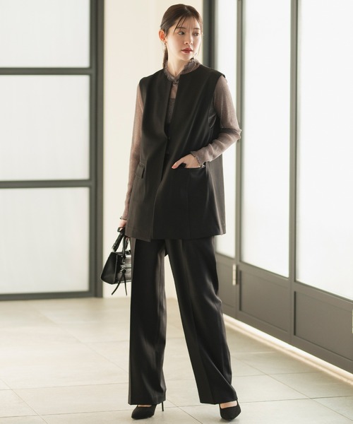 セットアップ 「2025新作」「洗える/オフィスカジュアルスーツ」パール