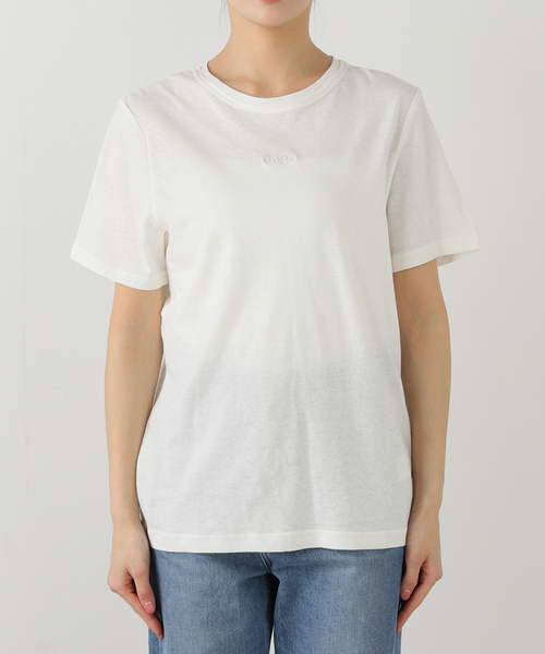 tシャツ 麻混天竺ワンポイントシシュウTシャツ レディース JOURNAL STANDARD tシャツ 麻混天竺ワンポイントシシュウTシャツ