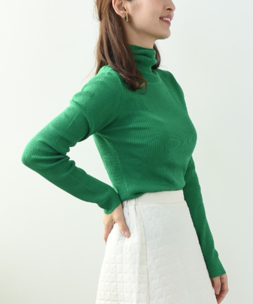 「INTERPLANET」 タートルネックニット FREE グレイッシュベージュ レディース_画像2