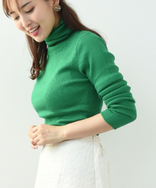 「INTERPLANET」 タートルネックニット FREE グレイッシュベージュ レディース_画像4