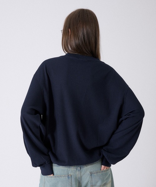 yolo 黒 サーマルロングtシャツ　ヘンリーネック　新品タグ付き ONCILY tシャツ HENRY NECK THERMAL LONG T-SHIRT /ヘンリー
