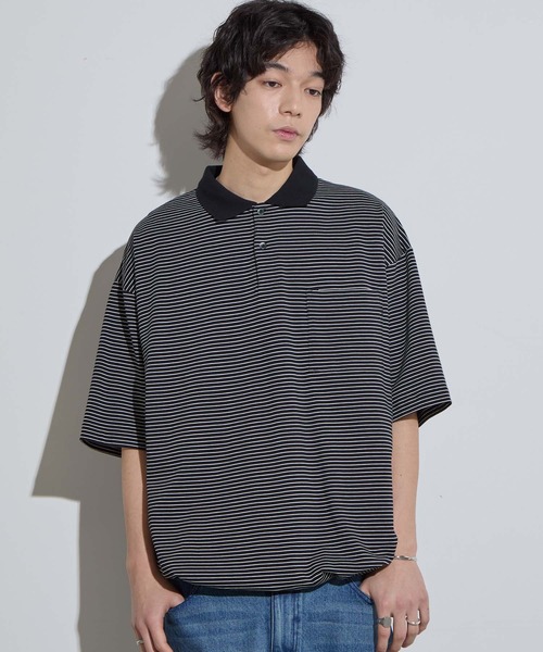 SLICK ポロシャツ 「SLICK/スリック」Micro Border Drawstring