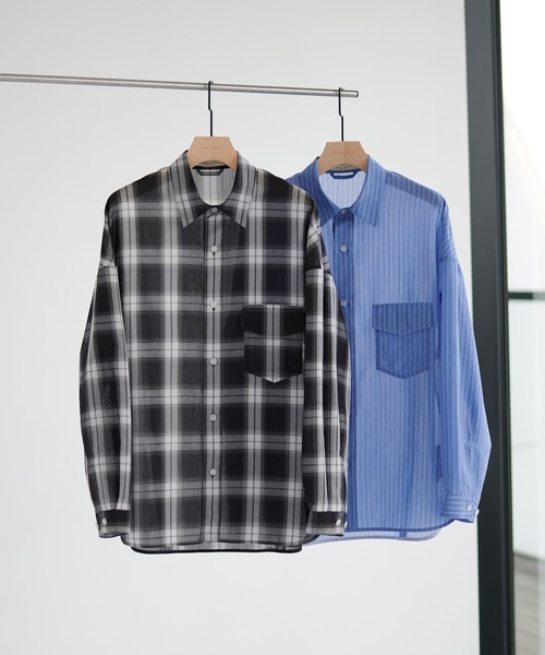 【美品】PUBLIC TOKYOシアー素材オーバーサイズ長袖シャツ PUBLIC TOKYO（パブリックトウキョウ）の「シアーオーバーシャツ