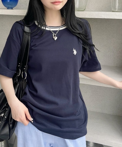 U.S. POLO ASSN.（ユーエスポロアッスン） tシャツ 半袖 鹿子 襟口