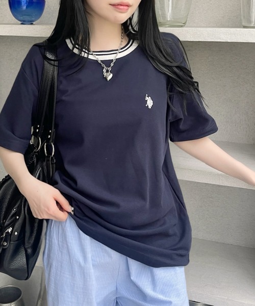 U.S. POLO ASSN.（ユーエスポロアッスン） tシャツ 半袖 鹿子 襟口