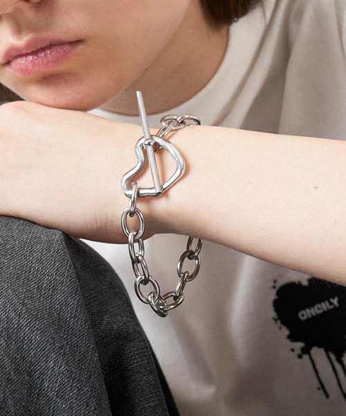 ハート シルバーチェーン ブレスレット ハートペンダント チェーンブレスレット シルバー【スピード配送