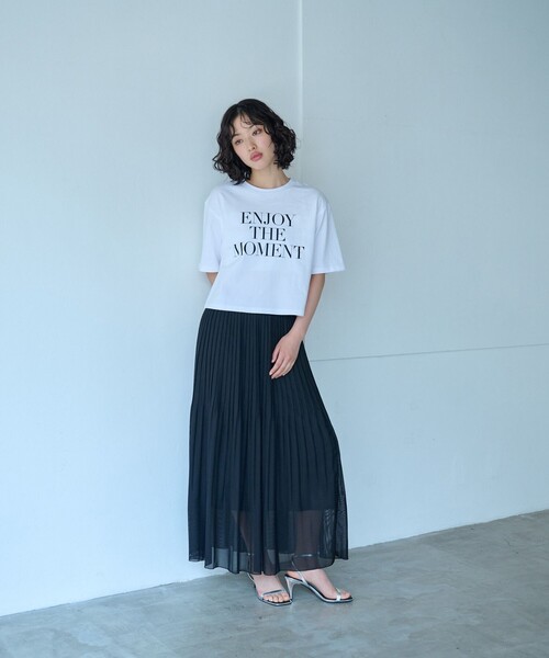 t出品 CAST: tシャツ 「ENJOY THE MOMENT」プリントTシャツ レディース
