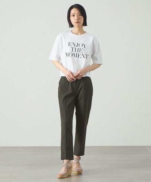 t出品 CAST: tシャツ 「ENJOY THE MOMENT」プリントTシャツ レディース