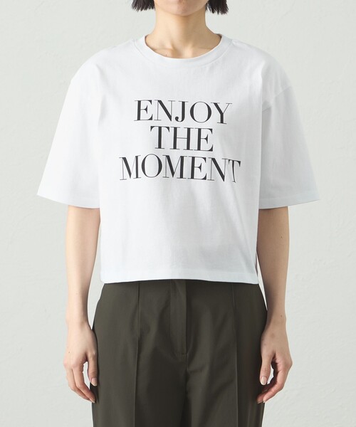 t出品 CAST: tシャツ 「ENJOY THE MOMENT」プリントTシャツ レディース