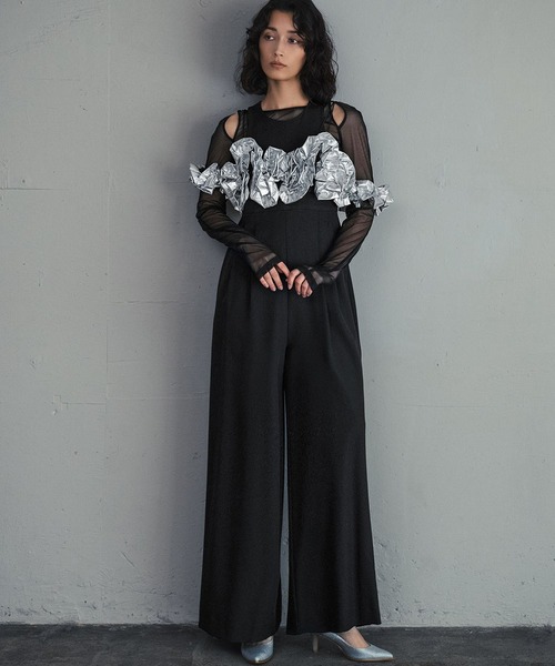 GIRL DRESS FOR NOW パーティードレス パンツドレス ラッフルビスチェ