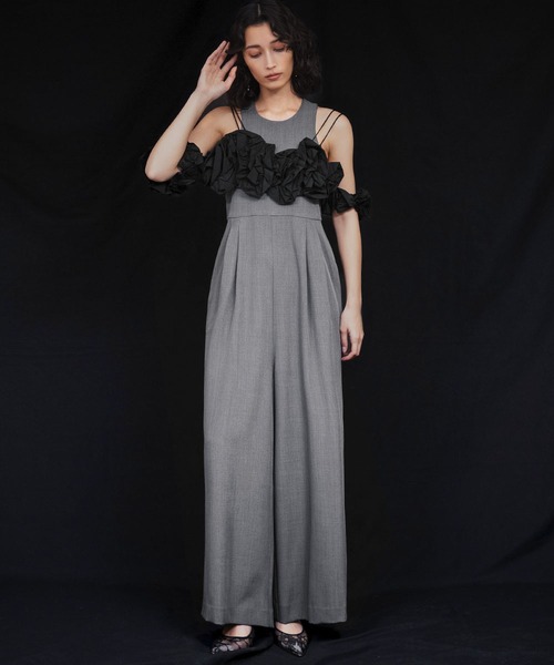 ラッフルビスチェパンツドレス ANDRESD パンツドレス ラッフルビスチェパンツドレス / ruffled