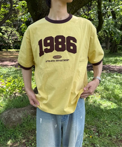 tシャツ 半袖 ナンバリングリンガーTシャツ レディース メンズ