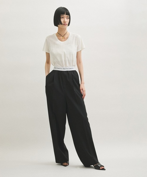 ADAM ET ROPE' tシャツ クラッシュベロアTシャツ レディース