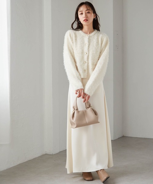 RANAN（ラナン） カーディガン ゴールドボタンラメシャギー
