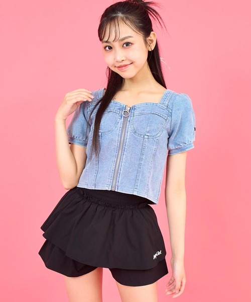 ANAP GiRL（アナップガール） tシャツ フロントジップパフスリ