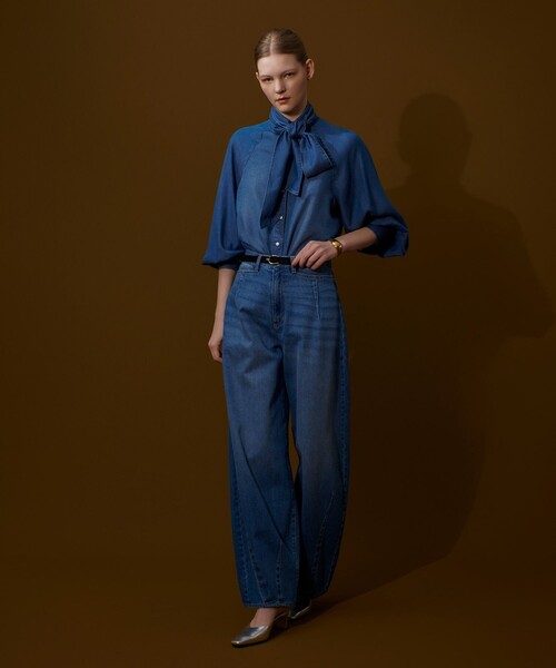 allureville（アルアバイル） ブラウス シャツ デニムボウブラウス