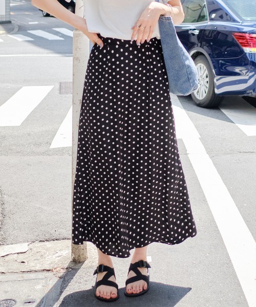 スカート ドット柄ロングナロースカート : ZOZOTOWN Yahoo!店