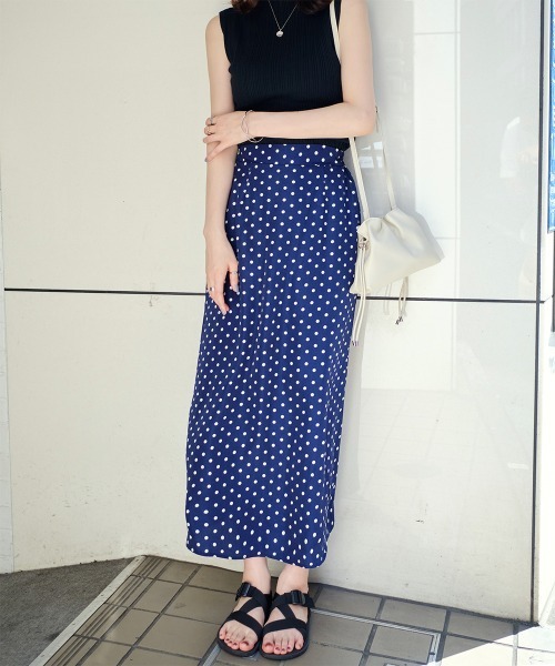ドット柄ロングスカート スカート ドット柄ロングナロースカート : ZOZOTOWN Yahoo!店