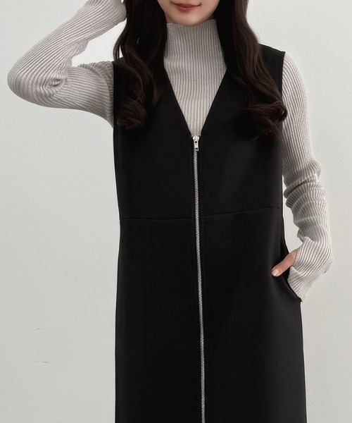 CENEA（セネア） ジャンパースカート 裏起毛フロントファスナー