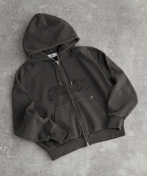 ADRER 「ADRER」 ジップアップパーカー S チャコールグレー