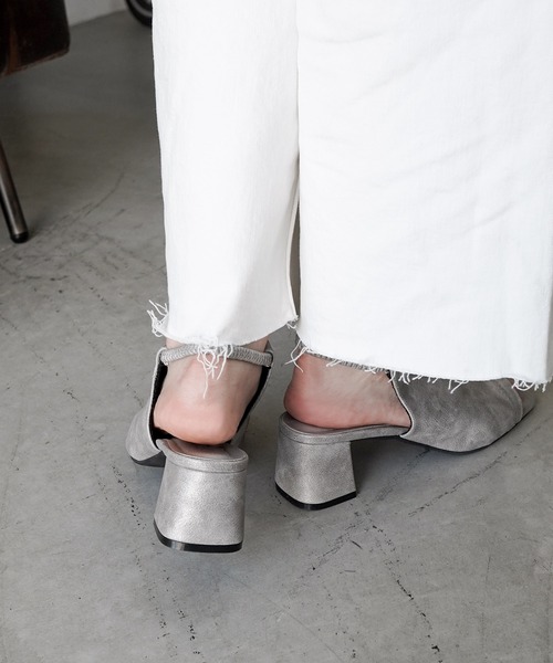 「SESTO」 ヒールサンダル LL シルバー レディース_画像4