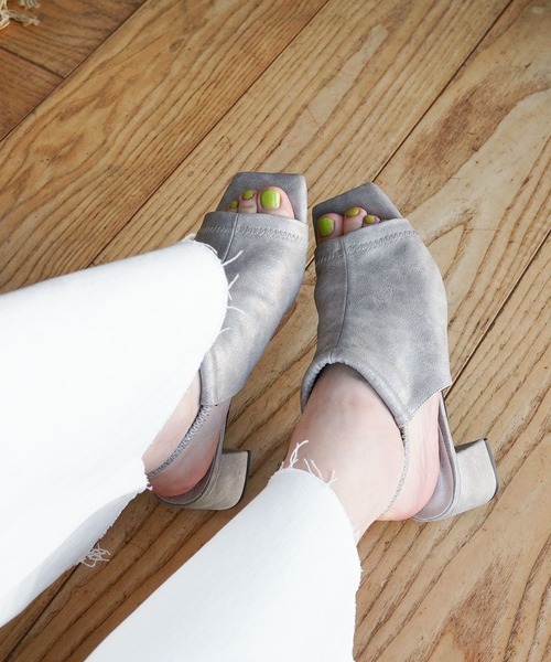 「SESTO」 ヒールサンダル LL シルバー レディース_画像6