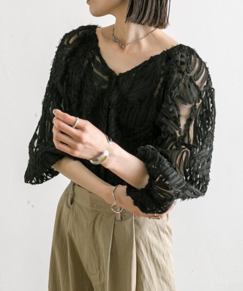 「mystic」 7分袖ブラウス FREE アイボリー レディース_画像6