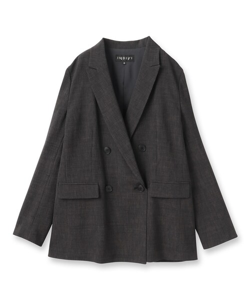 未使用✨ダグ付 INDIVI テーラード ジャケット LL 洗える 日本製 INDIVI（インディヴィ） ジャケット テーラードジャケット 「洗える