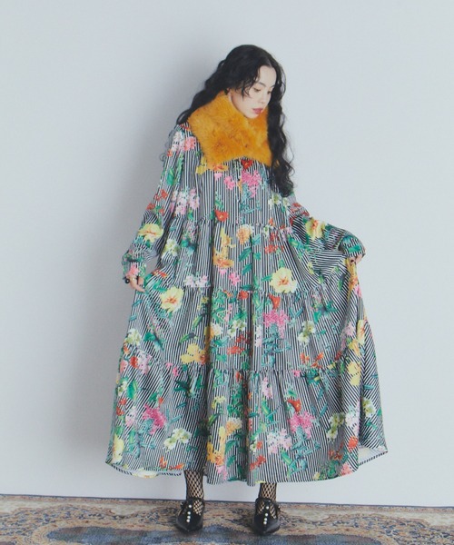 manana suerte（マニャーナスエルテ） ワンピース フラワーストライプ