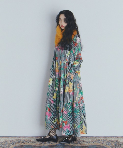 manana suerte（マニャーナスエルテ） ワンピース フラワーストライプ