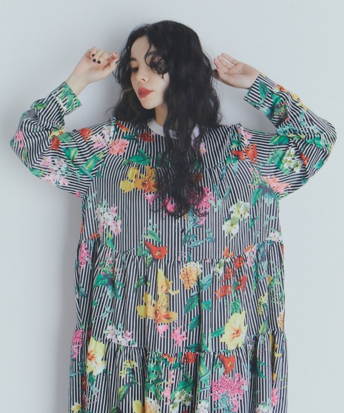 manana suerte（マニャーナスエルテ） ワンピース フラワーストライプ