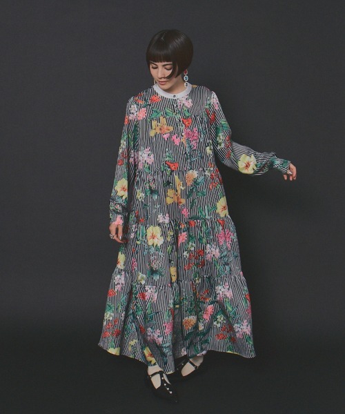 manana suerte（マニャーナスエルテ） ワンピース フラワーストライプ