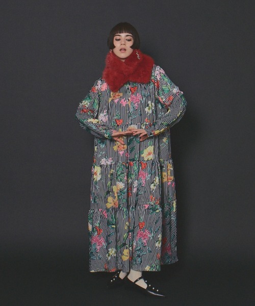 manana suerte（マニャーナスエルテ） ワンピース フラワーストライプ