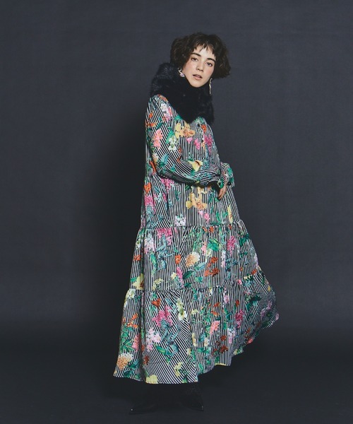 manana suerte（マニャーナスエルテ） ワンピース フラワーストライプ