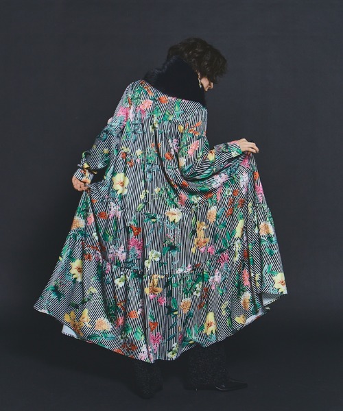 manana suerte（マニャーナスエルテ） ワンピース フラワーストライプ