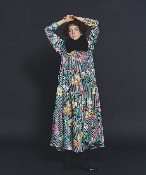 manana suerte（マニャーナスエルテ） ワンピース フラワーストライプ