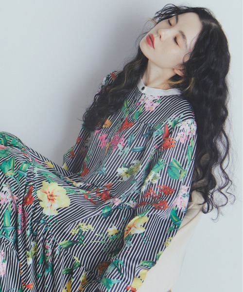 manana suerte（マニャーナスエルテ） ワンピース フラワーストライプ