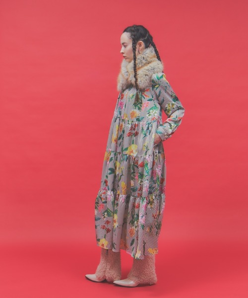 オブリ　新作⭐︎ ピンクストライプティアードワンピース ピンクストライプティアードワンピース | DRESS | OBLI