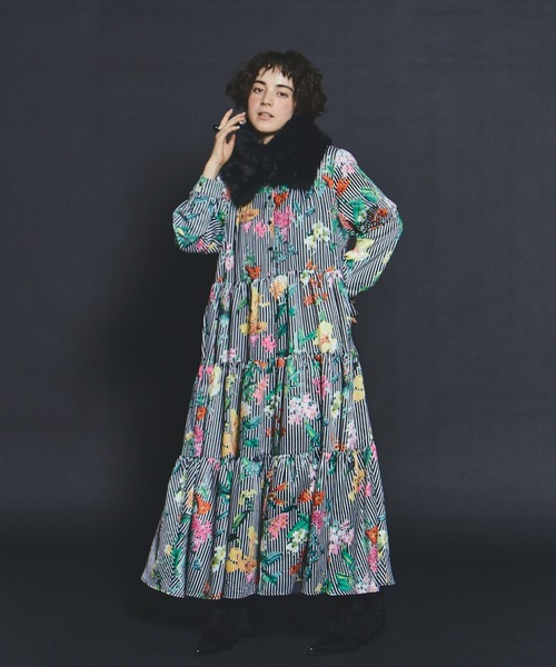 manana suerte（マニャーナスエルテ） ワンピース フラワーストライプ