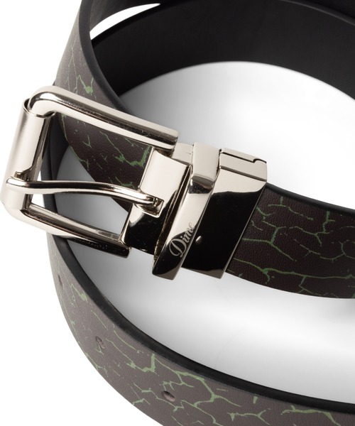 Dime ベルト Dime Checkered Leather Belt / Navy (ダイム ベルト