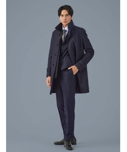 「Alexander Julian」 ステンカラーコート X-LARGE ネイビー メンズ_画像7