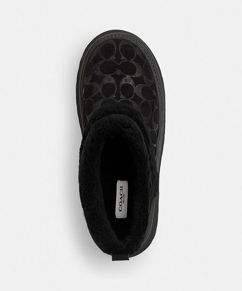 COACH ブラック　スエード ブーツ　8 24.5 25cm レディース COACH（コーチ） ブーツ クリスティーナ ブーティ・シグネチャー