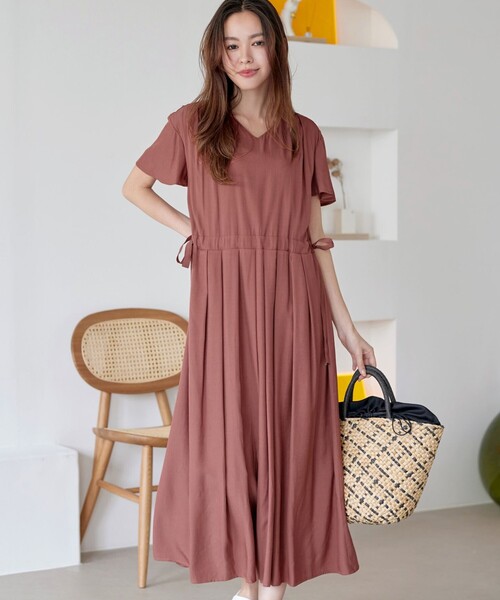 Tiaclasse 半袖ワンピース X-LARGE レッド レディース : ZOZOTOWN
