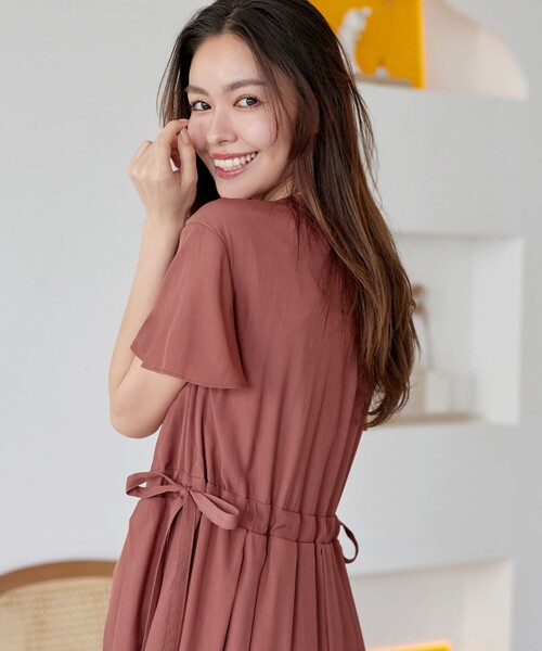 Tiaclasse 半袖ワンピース X-LARGE レッド レディース : ZOZOTOWN