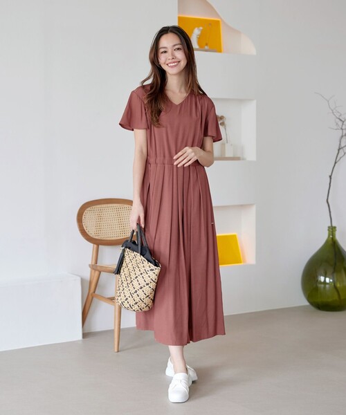 Tiaclasse 半袖ワンピース X-LARGE レッド レディース : ZOZOTOWN
