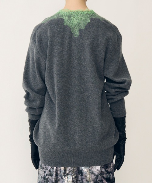 トップス Vneck Knit w/Needle-Punched Lace IRENENNE（アイレネ） ニット セーター Vネックニットw/ニードル
